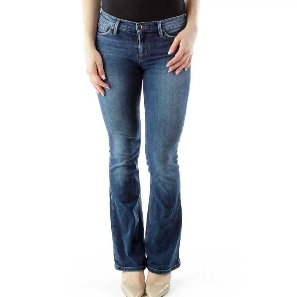 Joe's Blue Flared High-Waisted Jeans - Picture 1 of 3